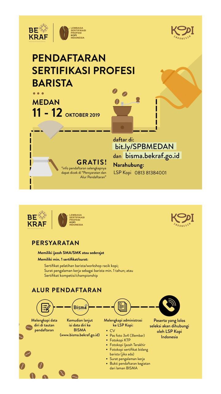 Sertifikasi Barista Kembali Digelar di Medan